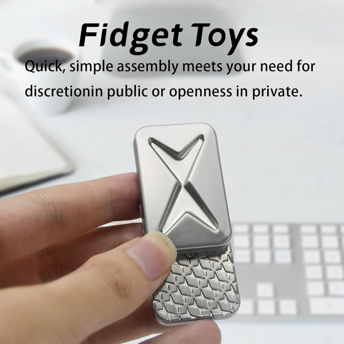 Magnetic Metal Fidget Slider Brick Style Click Stress Relief EDC Toy - Kwikley