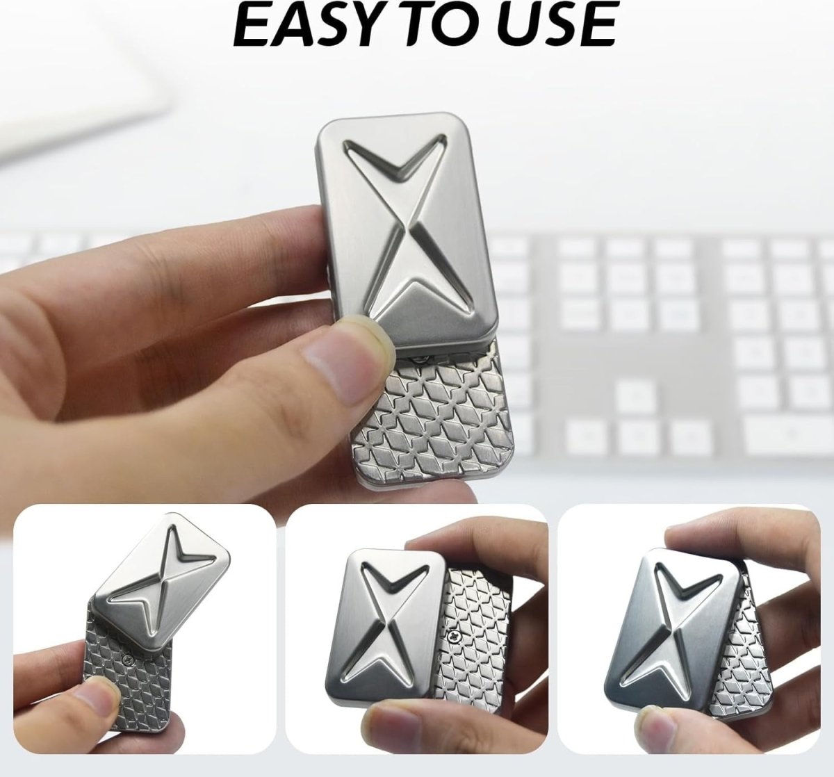 Magnetic Metal Fidget Slider Brick Style Click Stress Relief EDC Toy - Kwikley