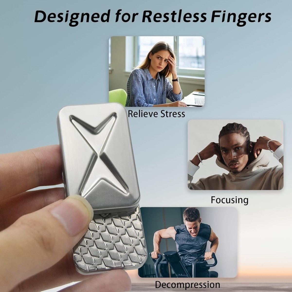 Magnetic Metal Fidget Slider Brick Style Click Stress Relief EDC Toy - Kwikley