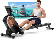 Magnetic Rowing Machine 16 - Level Quiet Dual Rail Foldable Home Rower 160kg - Kwikley