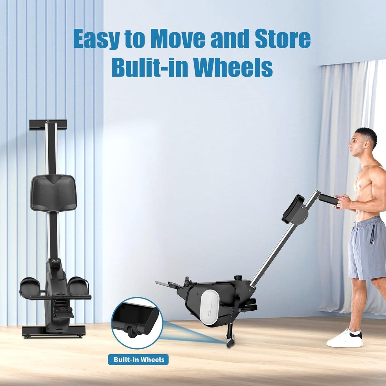Magnetic Rowing Machine 16 - Level Resistance Quiet Belt LCD Home Gym Rower 158KG - Kwikley