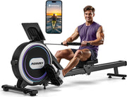 Magnetic Rowing Machine 32 - Level Quiet Dual Rail Touchscreen App Home 350LB - Kwikley