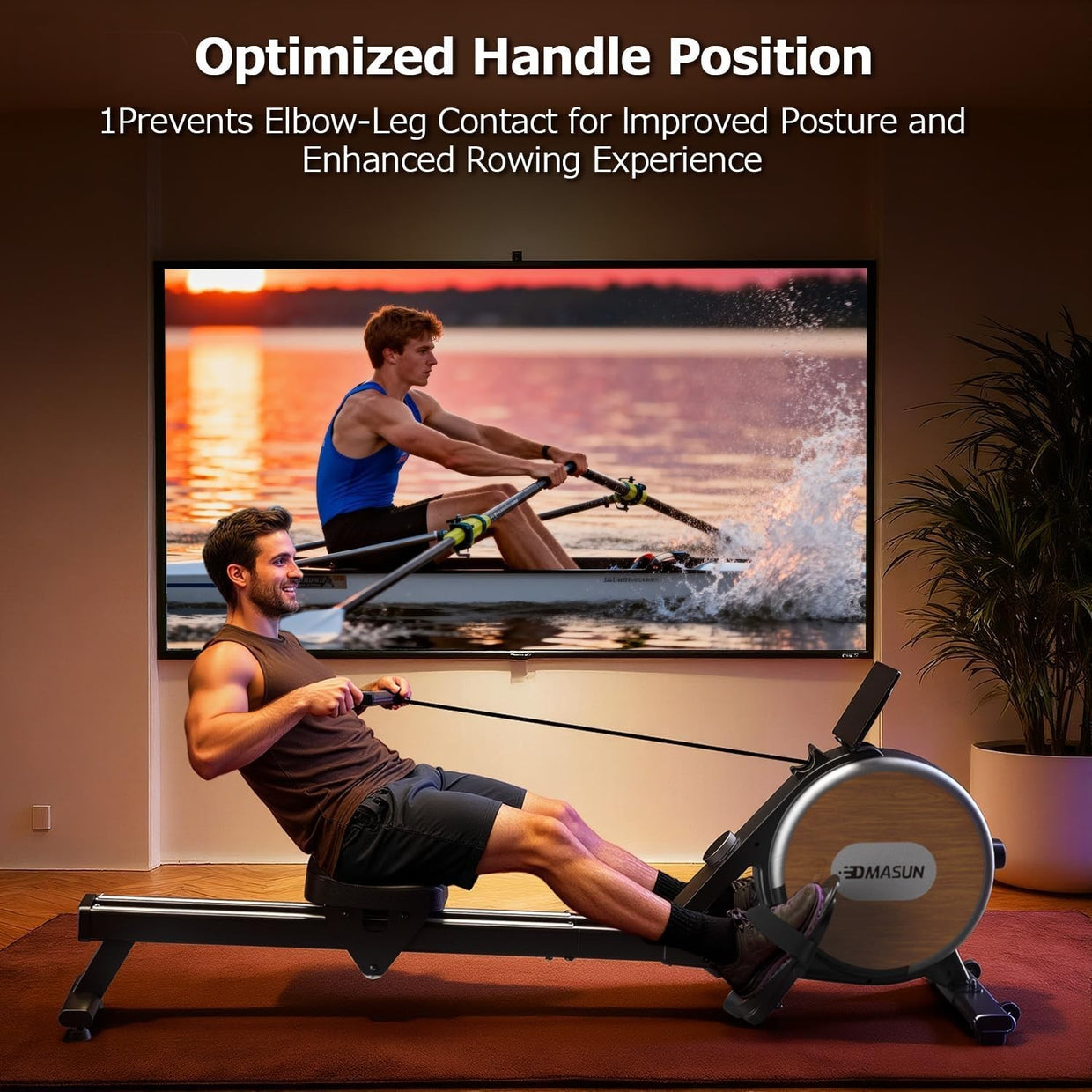 Magnetic Rowing Machine 32 - Level Silent Dual Rail Foldable Home Rower 350lb - Kwikley