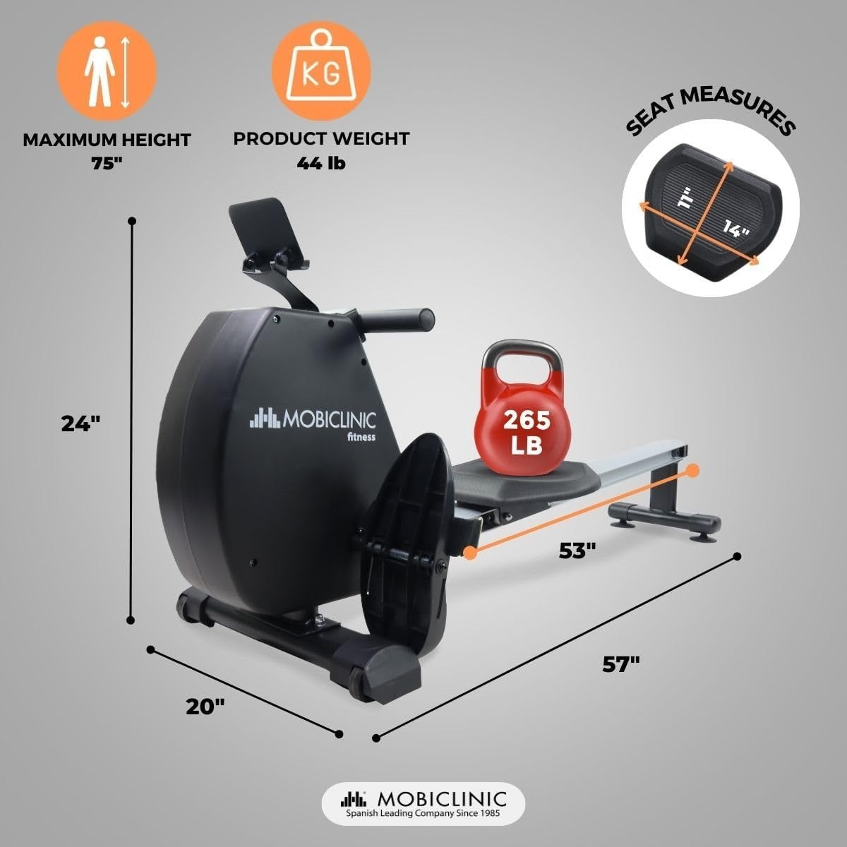Magnetic Rowing Machine 8 - Level Resistance Foldable LCD Home Gym 120KG - Kwikley