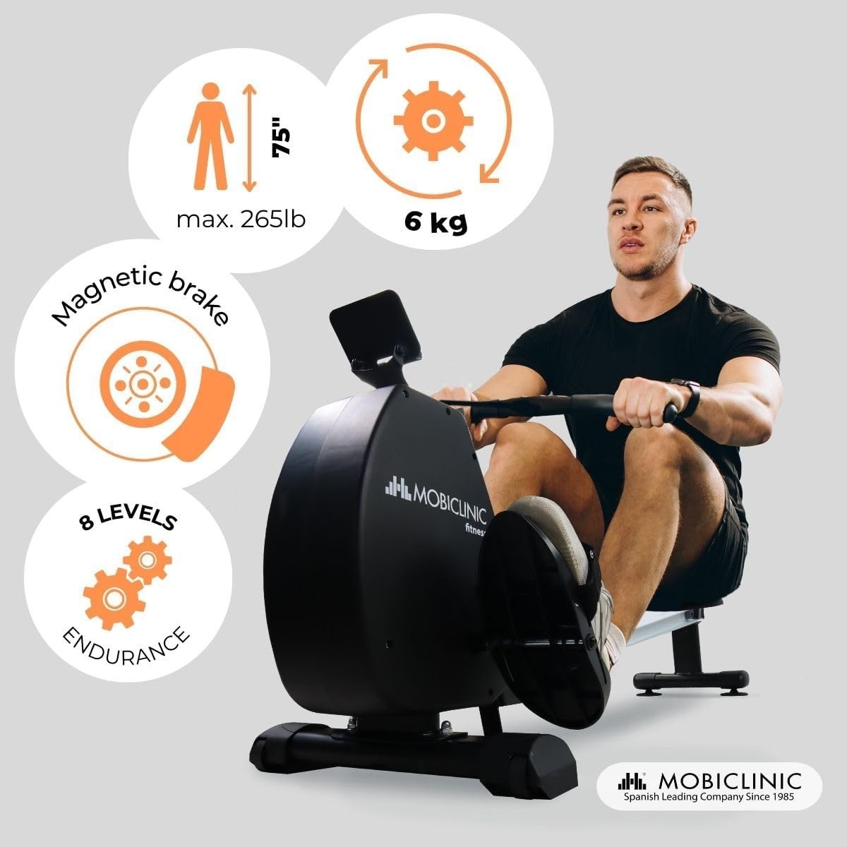 Magnetic Rowing Machine 8 - Level Resistance Foldable LCD Home Gym 120KG - Kwikley