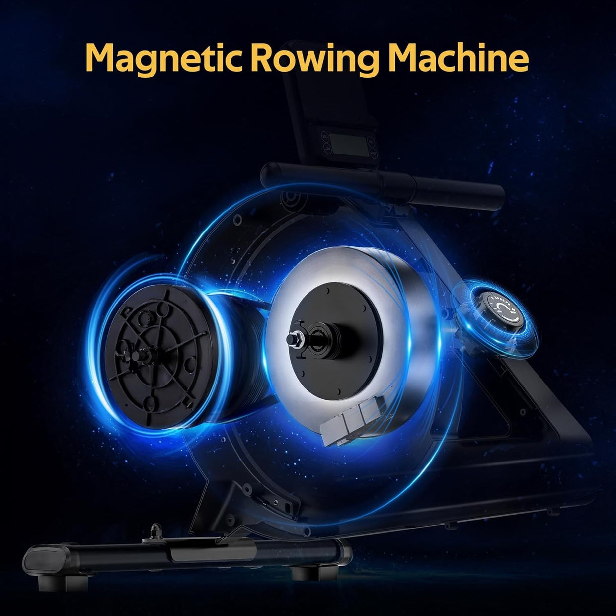 Magnetic Rowing Machine Bluetooth Quiet Dual Rail Foldable 350LB Home Fitness - Kwikley
