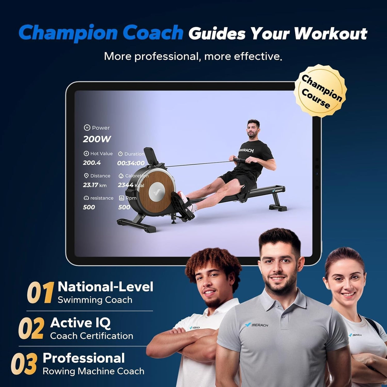 Magnetic Rowing Machine Electromagnetic 16 - Level Dual Rail Quiet App Smart Rower - Kwikley