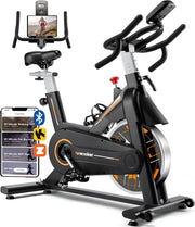 Magnetic Silent Belt - Drive Spin Bike w/ LCD Monitor, Heavy Flywheel - Kwikley