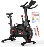 Magnetic Smart Spin Bike w/ App, 100 Levels & Compact Home Design - Kwikley