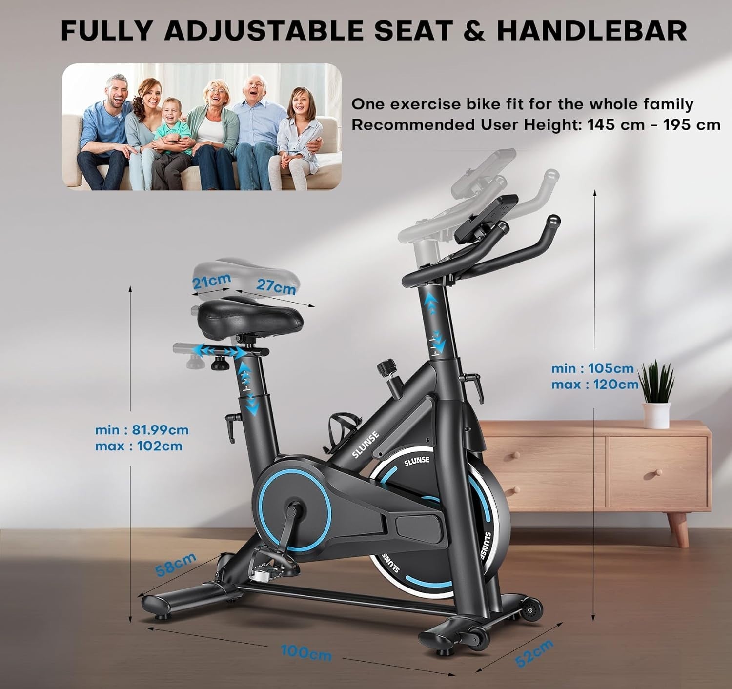 Magnetic Smart Spin Bike w/ App Sync, LCD Monitor, 35lb Flywheel & 400lb Cap - Kwikley