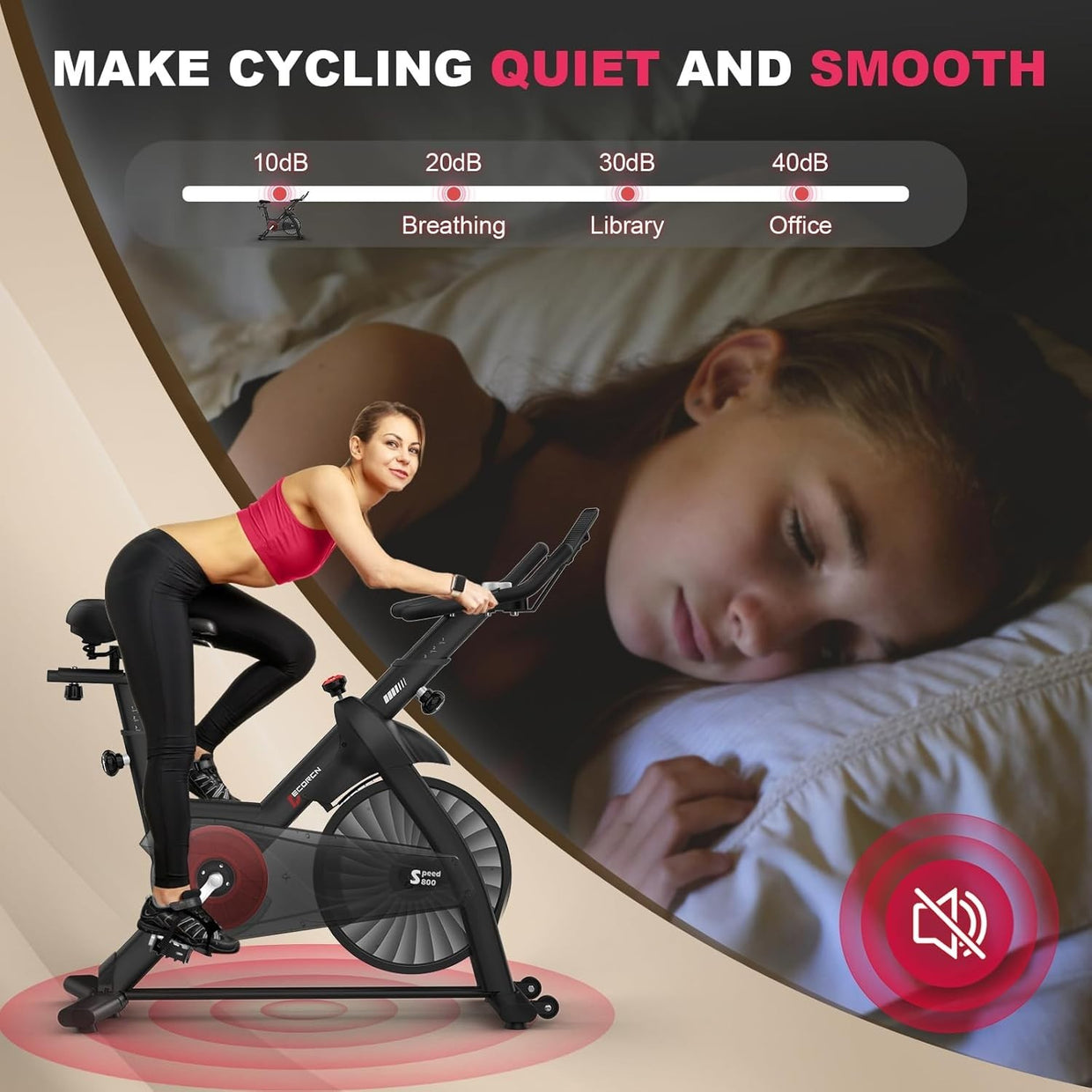 Magnetic Spin Bike w/ APP Sync, Quiet Belt Drive, LCD Monitor & 150kg Capacity - Kwikley