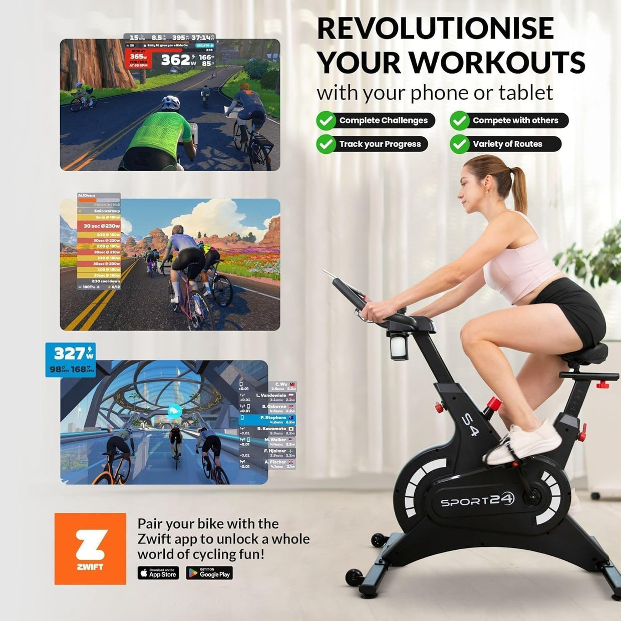 Magnetic Spin Bike w/ LCD Display, 8kg Flywheel, Heart Rate & Tablet Holder - Kwikley