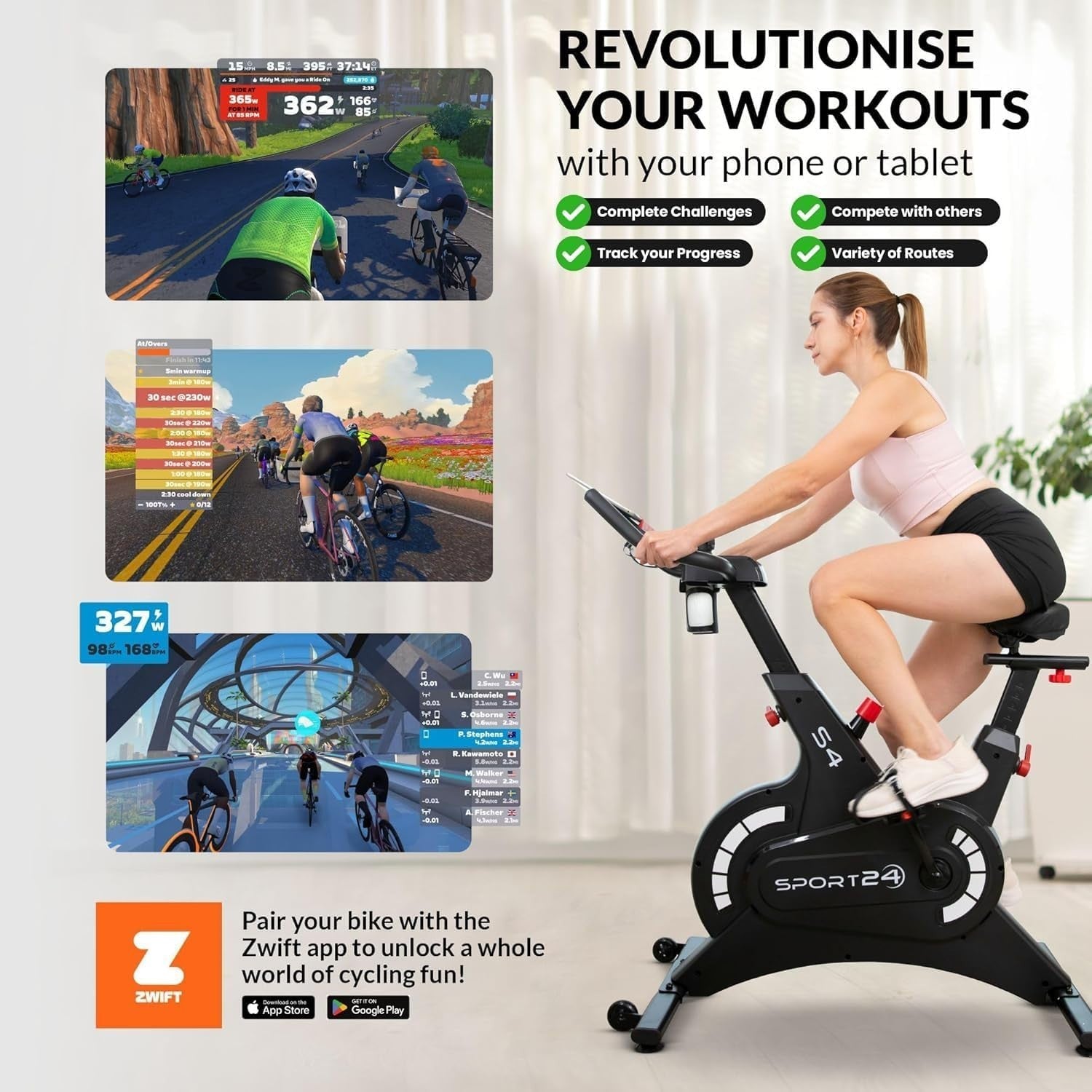 Magnetic Spin Bike w/ LCD Display, 8kg Flywheel, Heart Rate & Tablet Holder - Kwikley