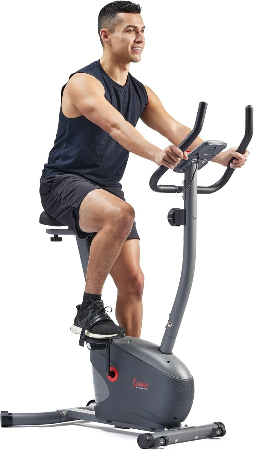 Magnetic Upright Exercise Bike w/ Bluetooth, LCD Monitor & 8 Resistance Levels - Kwikley