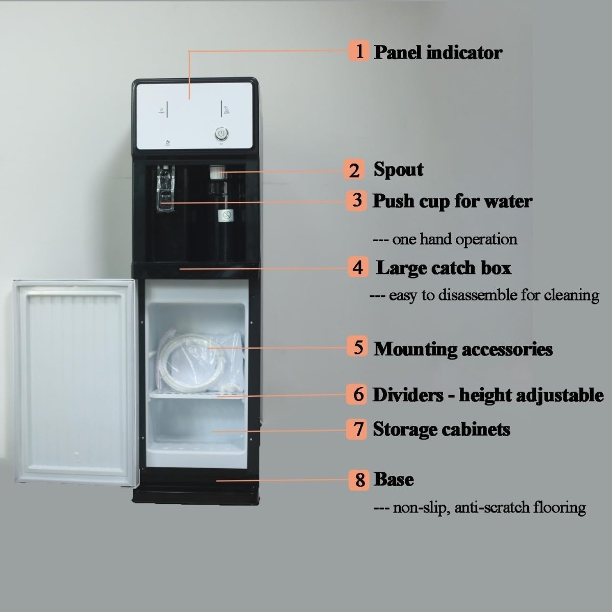 Mains Fed Water Cooler Hot & Cold Dispenser Commercial Home Office - Kwikley