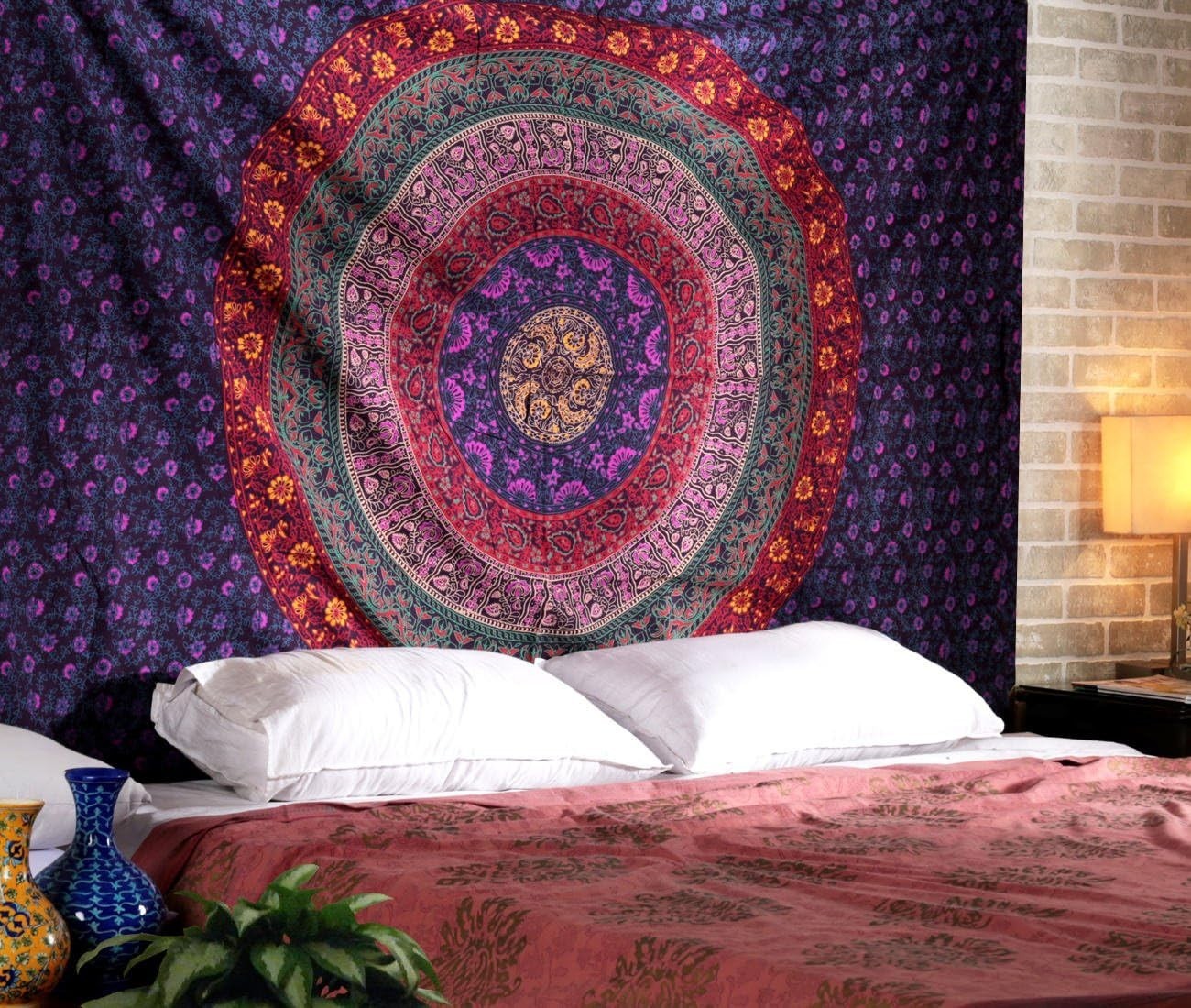 Mandala Cotton Tapestry 137x213cm Boho Wall Decor - Kwikley