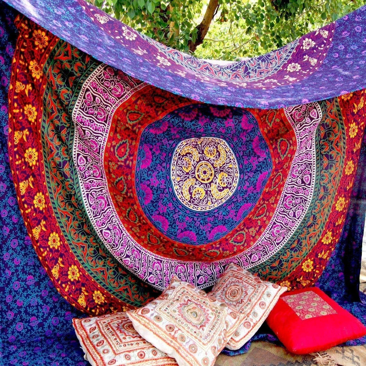 Mandala Cotton Tapestry 137x213cm Boho Wall Decor - Kwikley