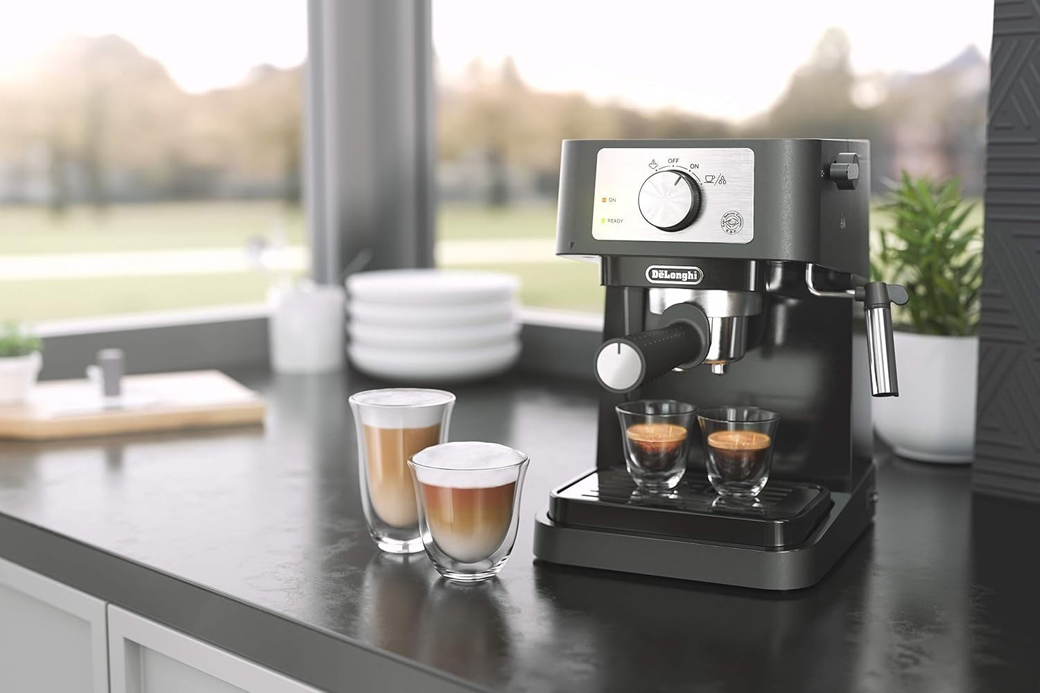 Manual Espresso Cappuccino Maker | 15 Bar Pump | Frother Wand | Compact - Kwikley