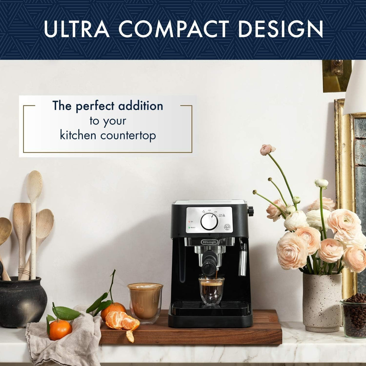 Manual Espresso Cappuccino Maker | 15 Bar Pump | Frother Wand | Compact - Kwikley