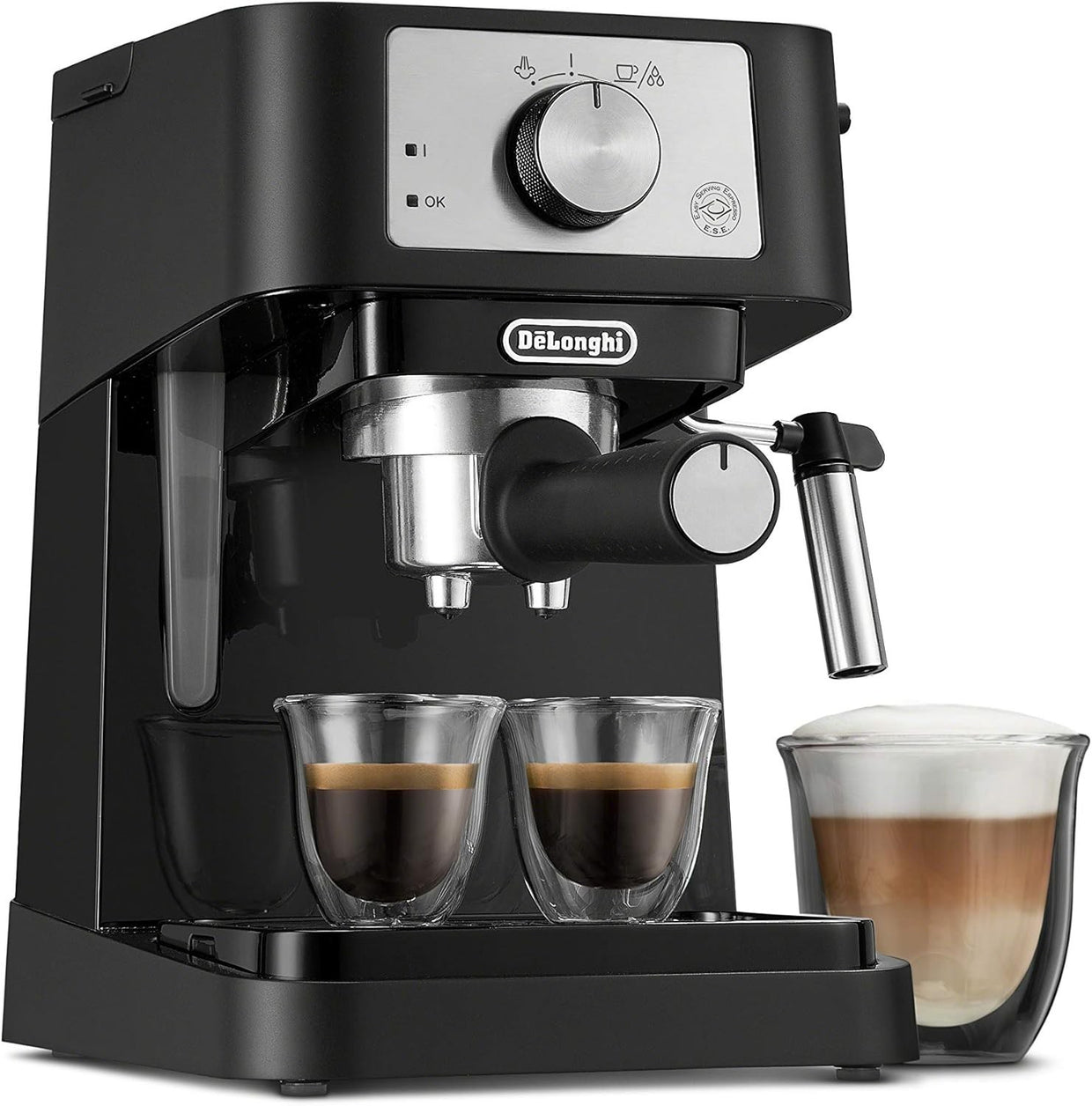Manual Espresso Cappuccino Maker | 15 Bar Pump | Frother Wand | Compact - Kwikley