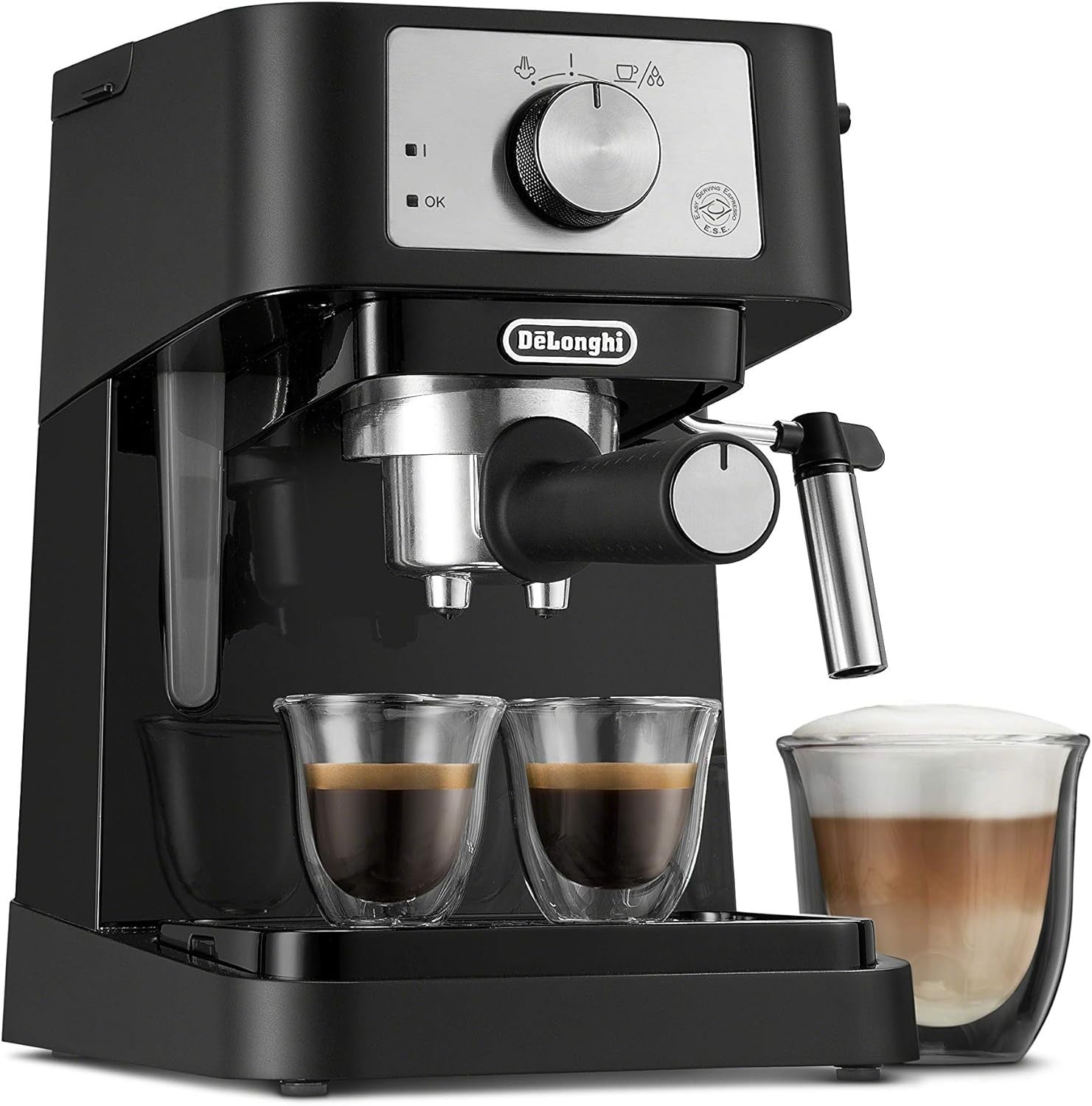 Manual Espresso Cappuccino Maker | 15 Bar Pump | Frother Wand | Compact - Kwikley