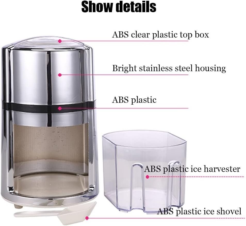 Manual Ice Crusher Hand Crank Portable Slush Machine Stainless Steel - Kwikley