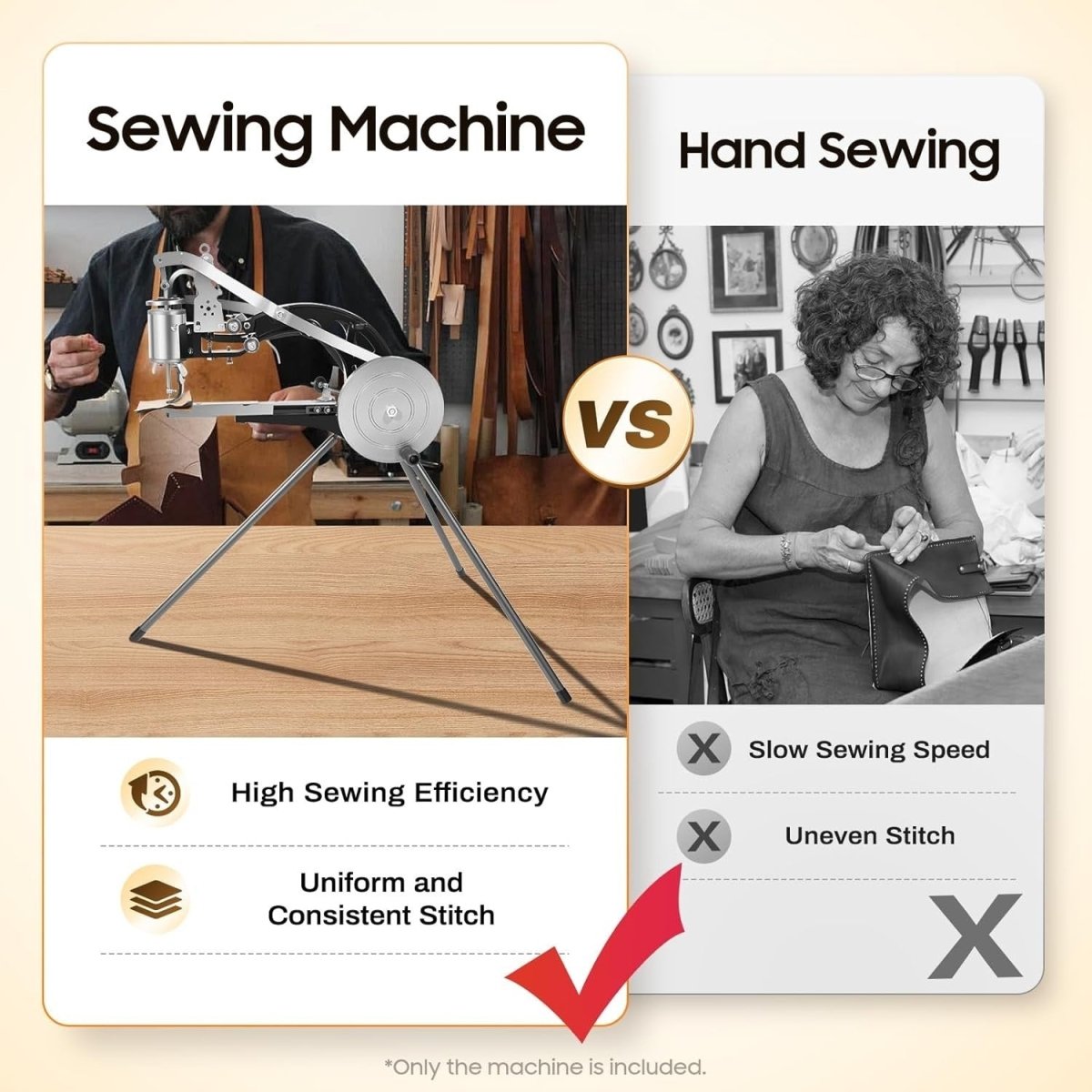 Manual Leather Sewing Machine Cobbler Shoe Repair Canvas Stitcher - Kwikley