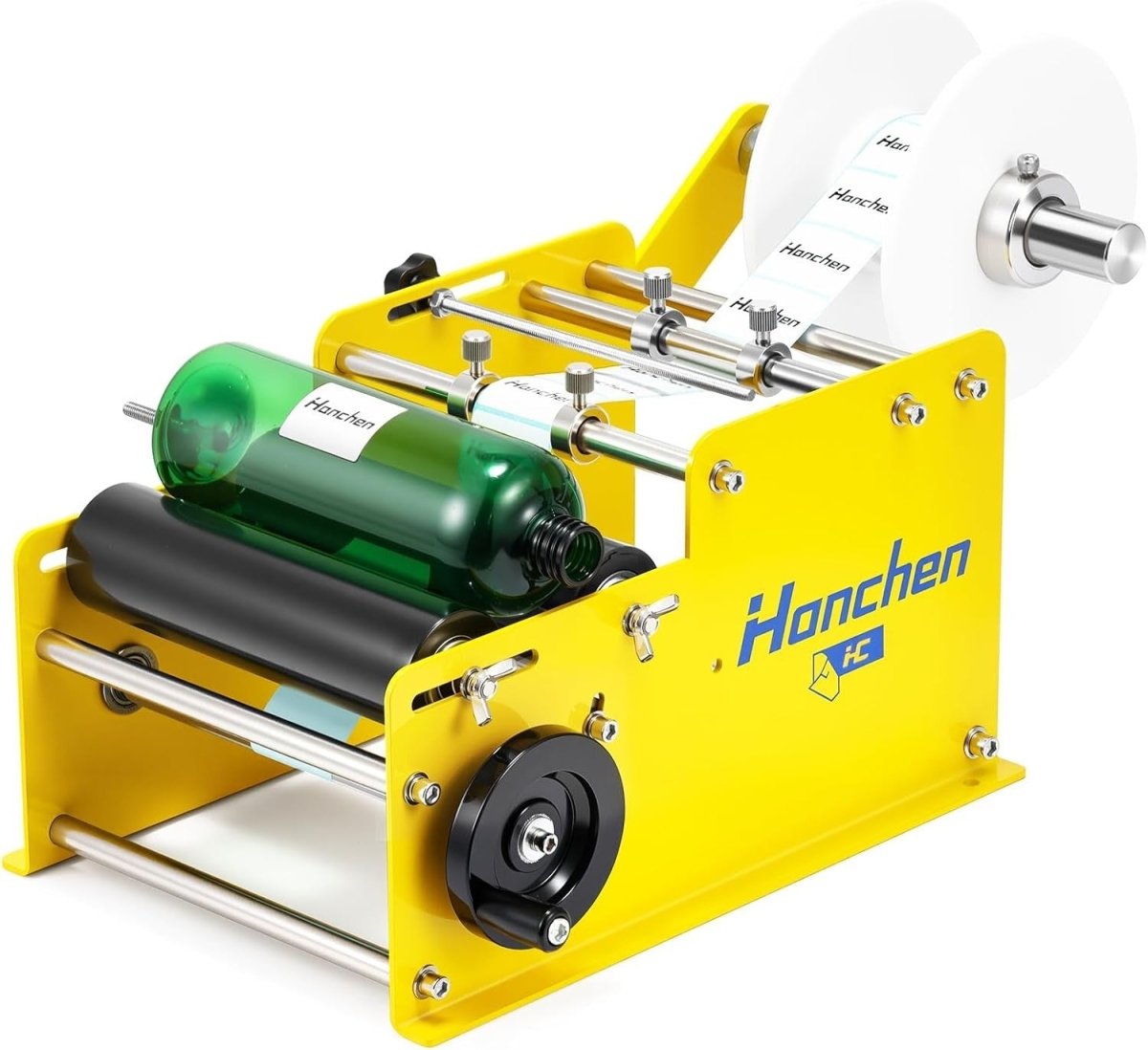 Manual Round Bottle Labeling Machine High Precision Adjustable Label Applicator - Kwikley