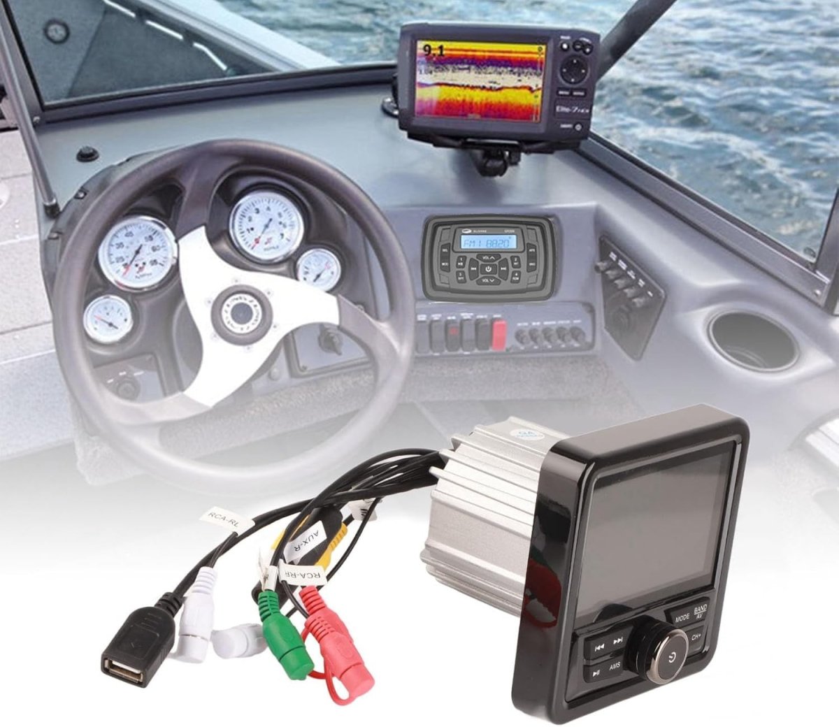 Marine Bluetooth Boat Stereo Radio Waterproof MP3 USB FM - Kwikley