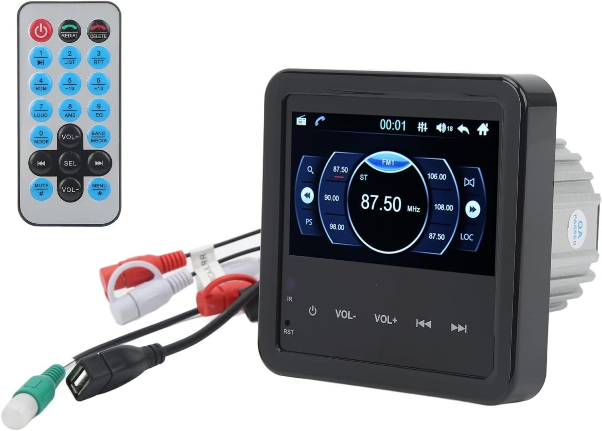 Marine Bluetooth Stereo Receiver 5" MP5 Player Waterproof Hands - Free - Kwikley