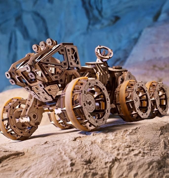 Mars Rover 3D Wooden Puzzle Mechanical Space Vehicle Model Kit - Kwikley