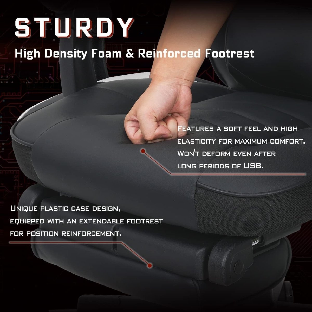 Massage Gaming Chair Recliner w/ Footrest PU Leather Big & Tall - Kwikley