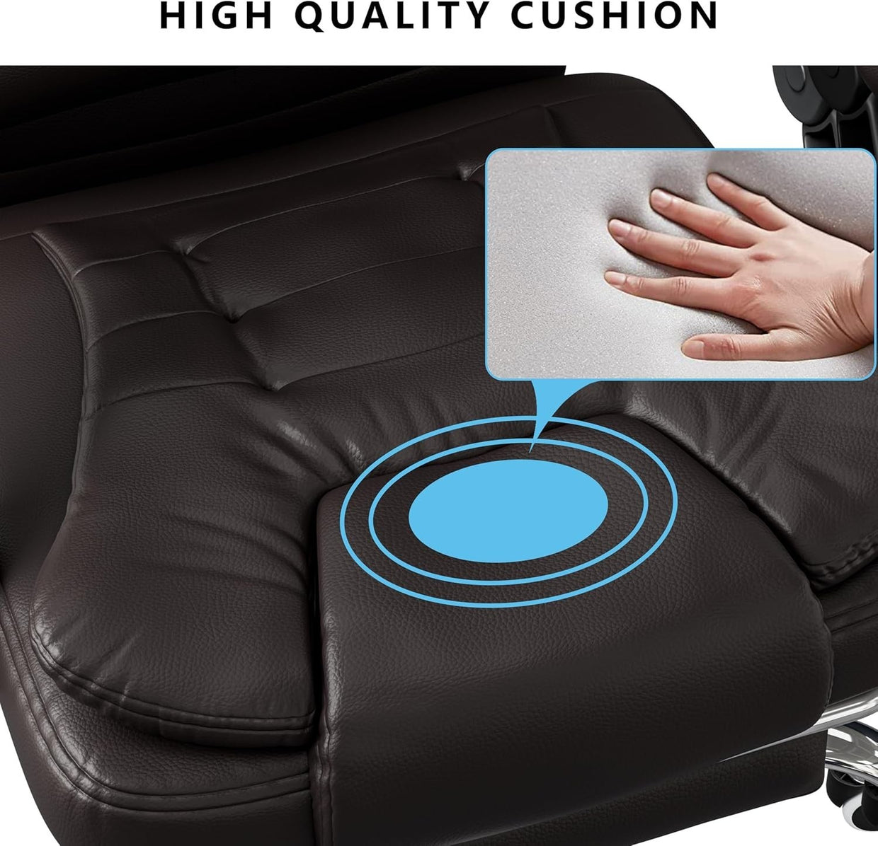 Massage Gaming Office Chair Recliner Faux Leather Desk Seat & Footrest Brown - Kwikley