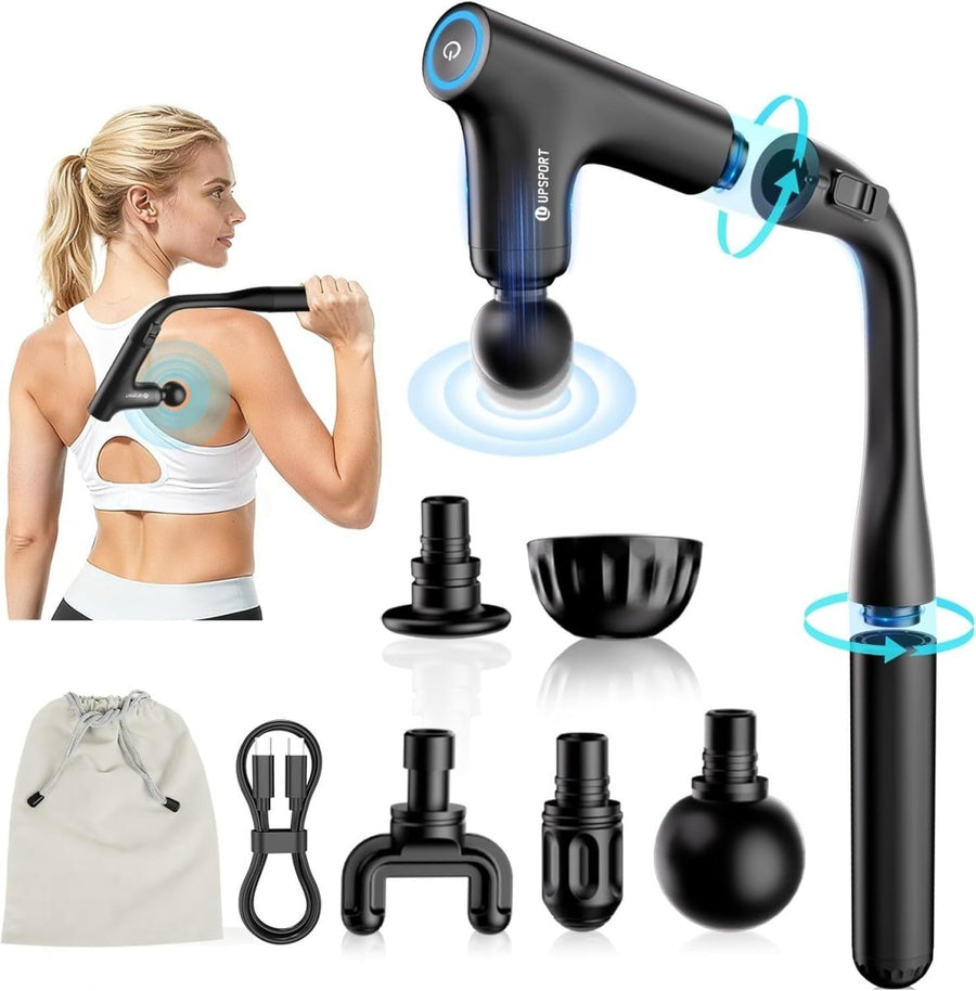 Massage Gun Deep Tissue 3in1 Handle Quiet Full Body Muscle Recovery Tool - Kwikley