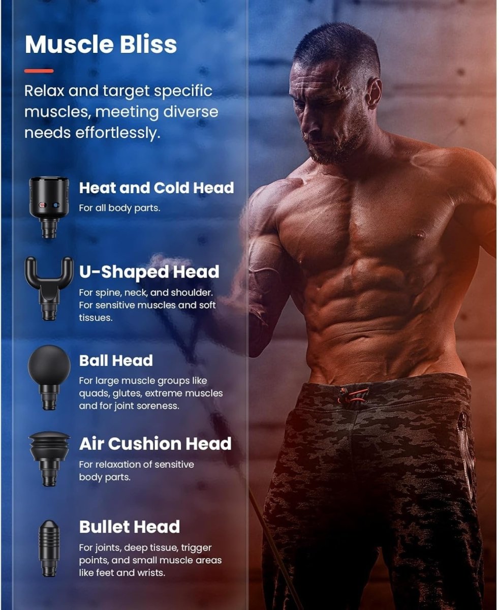 Massage Gun Heat Cold Therapy Deep Tissue Quiet Professional Muscle Recovery - Kwikley