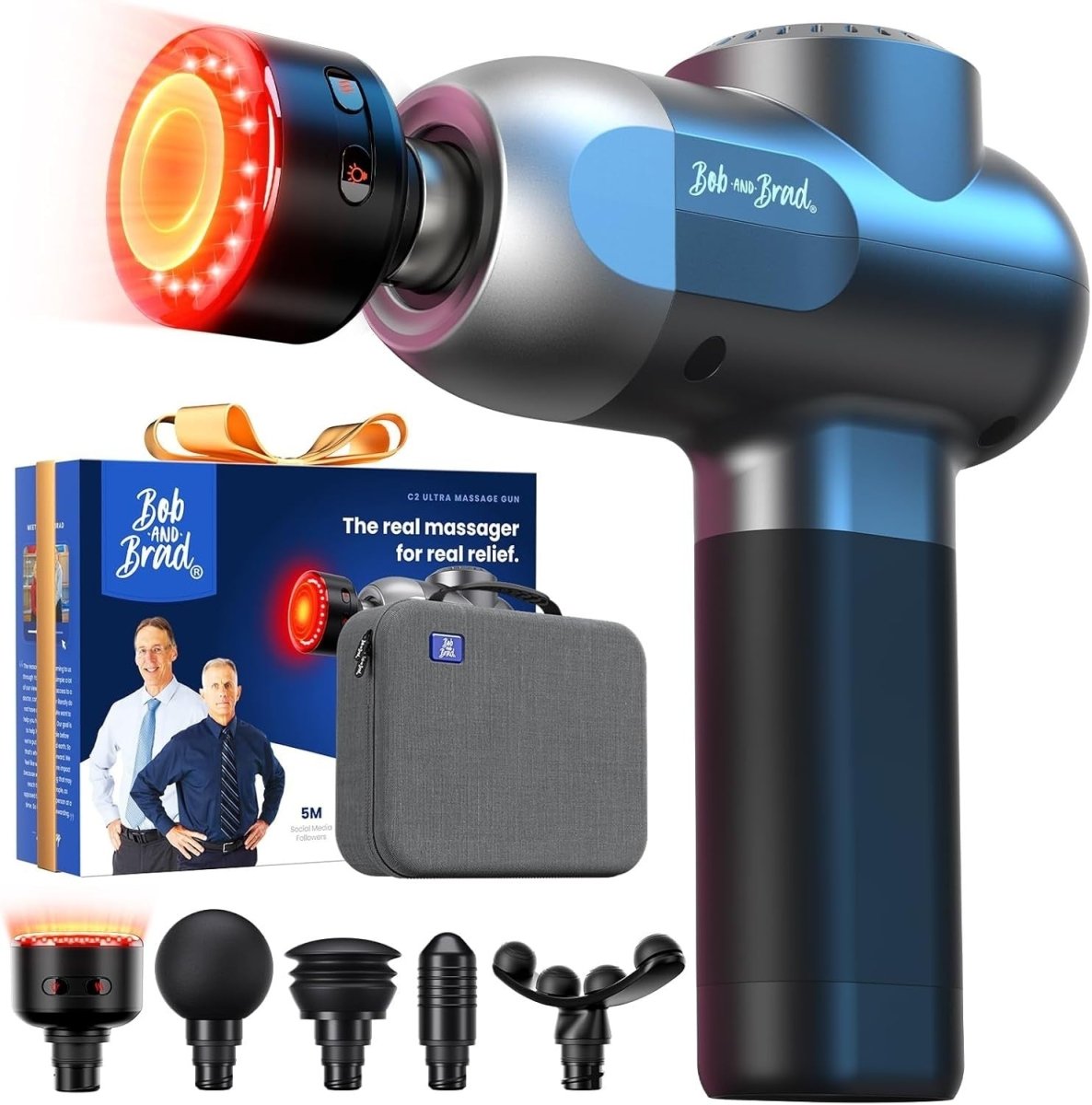 Massage Gun Heat Red Light Therapy Deep Tissue Quiet Professional Muscle Recover - Kwikley