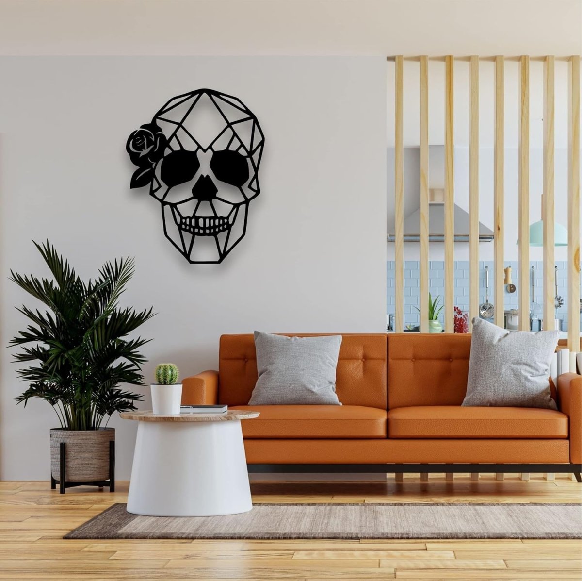 Matte Black Skull Wall Art Metal Sculpture 3D Gothic Home Decor - Kwikley