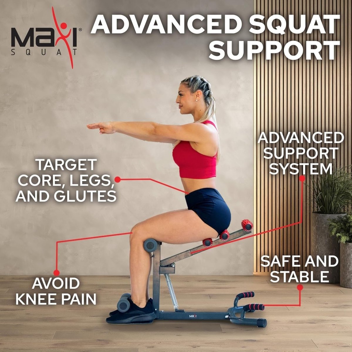 Maxi Squat Machine Glutes Quads Hamstrings Trainer Home Gym - Kwikley
