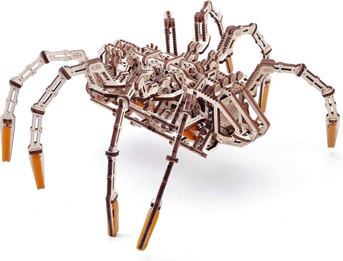 Mechanical Spider 3D Wooden Puzzle Kit 245PCS Rubber Band Powered DIY - Kwikley