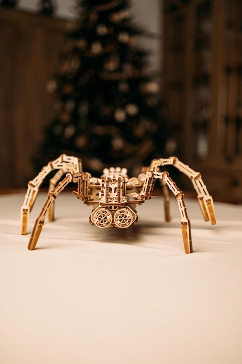 Mechanical Spider 3D Wooden Puzzle Kit 245PCS Rubber Band Powered DIY - Kwikley