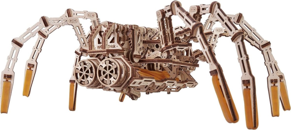 Mechanical Spider 3D Wooden Puzzle Kit 245PCS Rubber Band Powered DIY - Kwikley