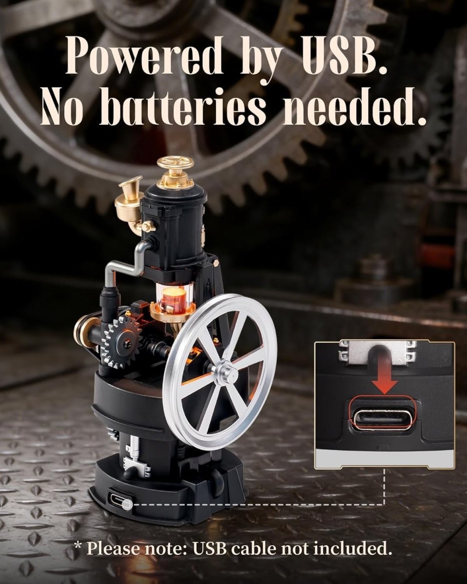 Mechanical Thermo Engine 3D Puzzle Kit Steampunk Model with Lights - Kwikley
