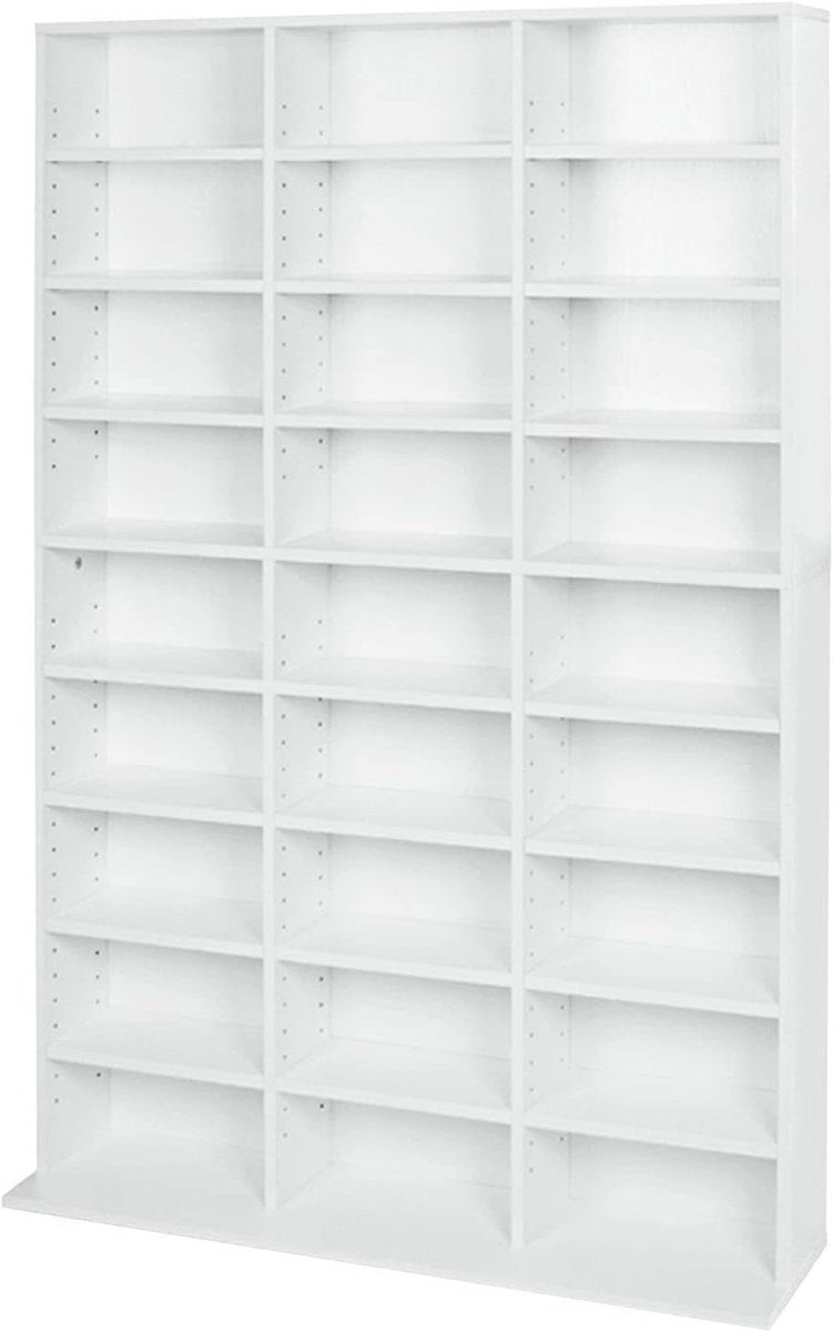 Media Storage Bookcase 837 CD Adjustable Shelves Blu Ray Game Rack - Kwikley