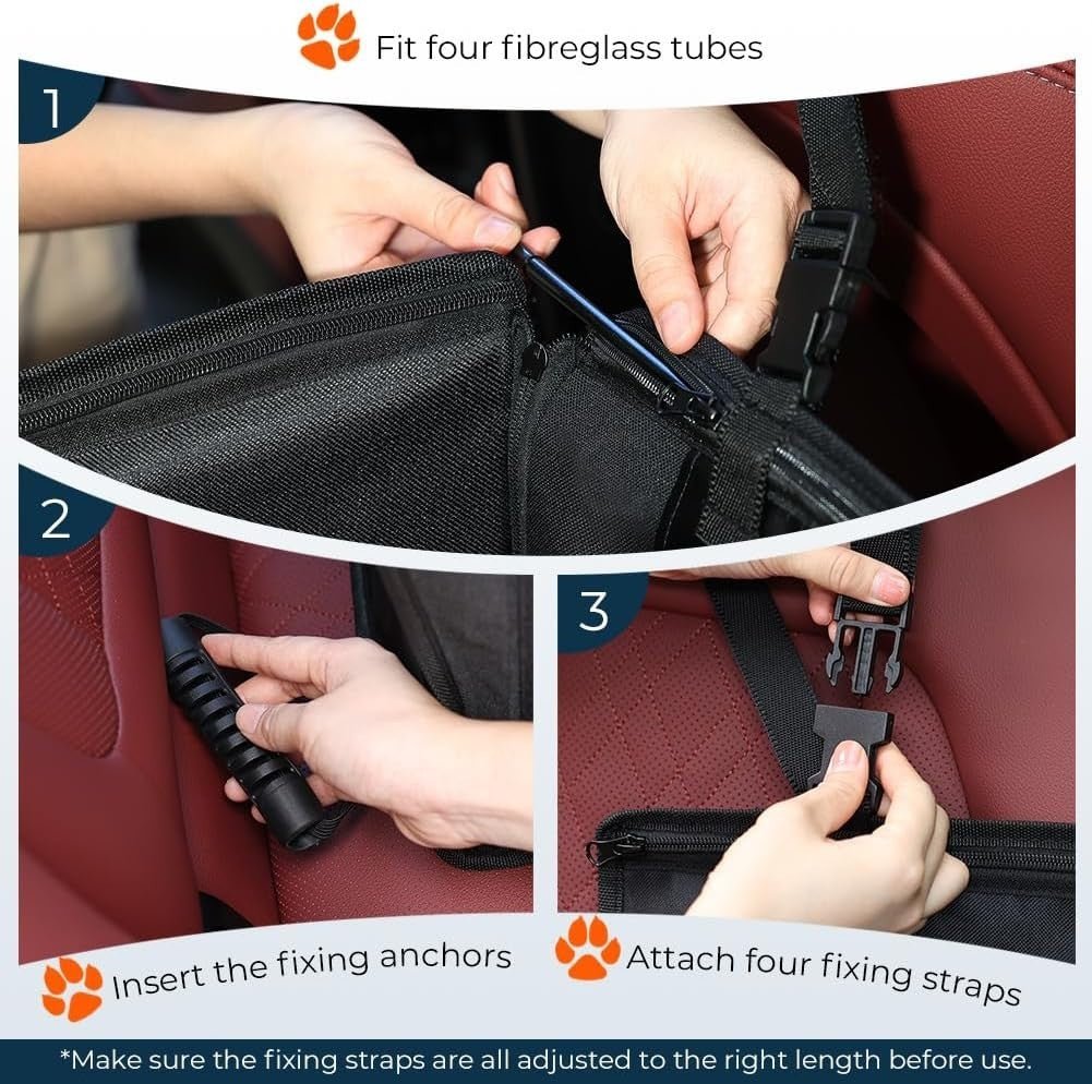 Medium Dog Car Seat Waterproof Foldable Booster Bed Non Slip 20kg - Kwikley