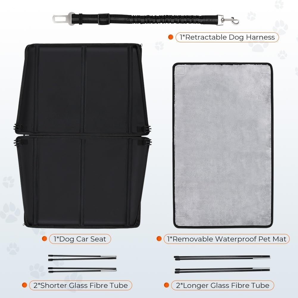 Medium Dog Car Seat Waterproof Foldable Booster Bed Non Slip 20kg - Kwikley