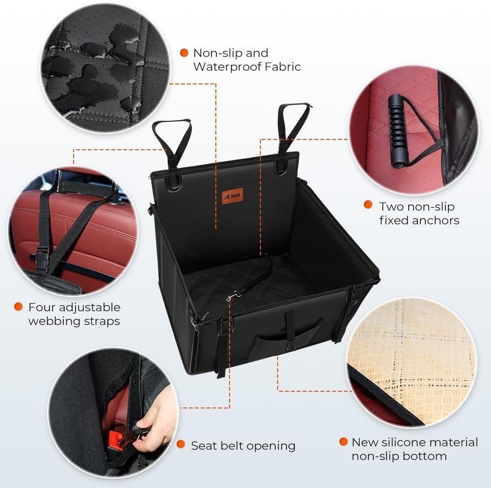 Medium Dog Car Seat Waterproof Foldable Booster Bed Non Slip 20kg - Kwikley
