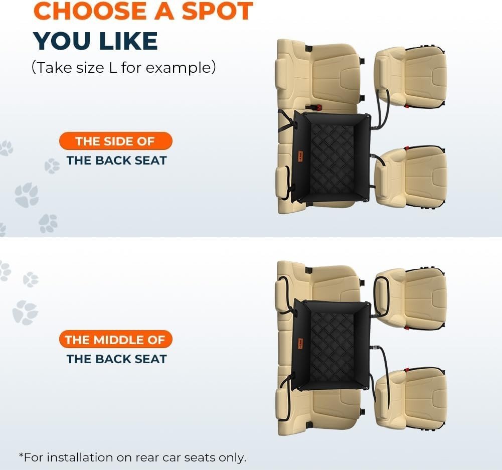 Medium Dog Car Seat Waterproof Foldable Booster Bed Non Slip 20kg - Kwikley