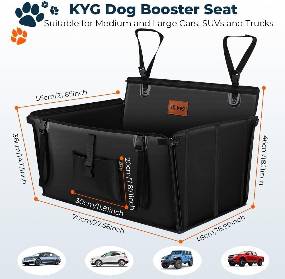 Medium Dog Car Seat Waterproof Foldable Booster Bed Non Slip 20kg - Kwikley