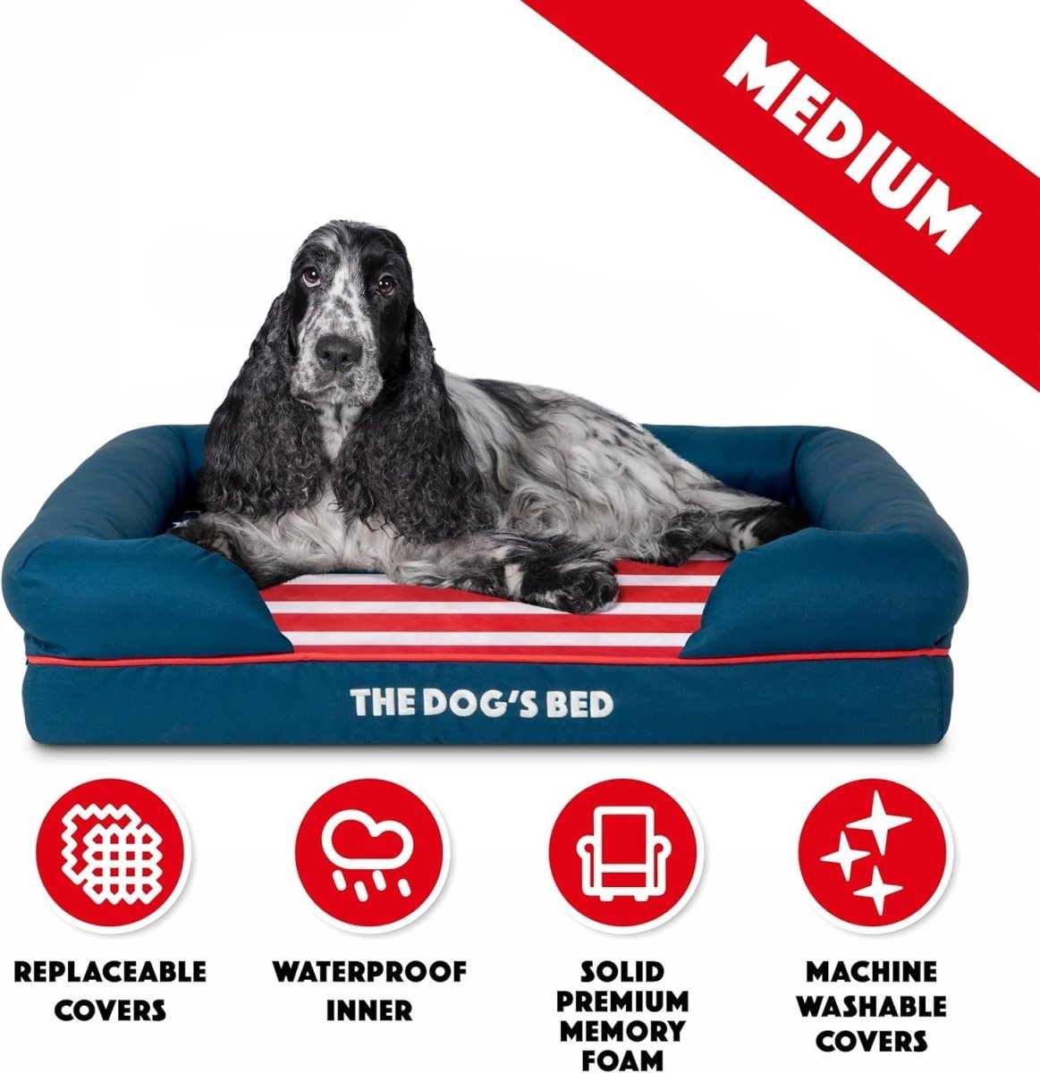 Medium Orthopedic Dog Bed Memory Foam Washable 77x60cm USA - Kwikley