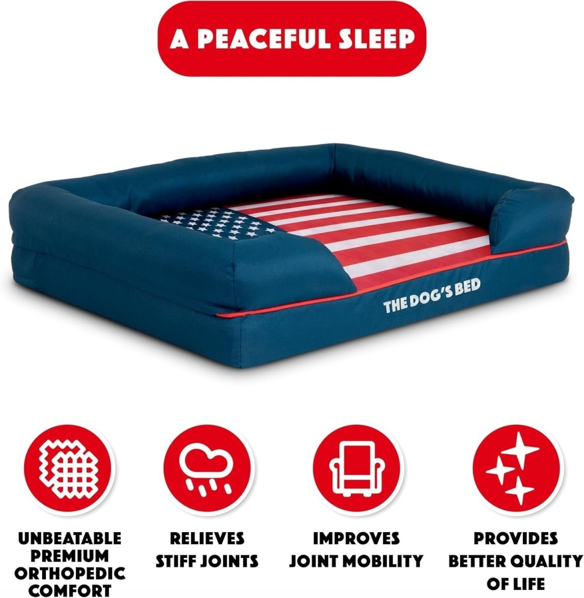 Medium Orthopedic Dog Bed Memory Foam Washable 77x60cm USA - Kwikley
